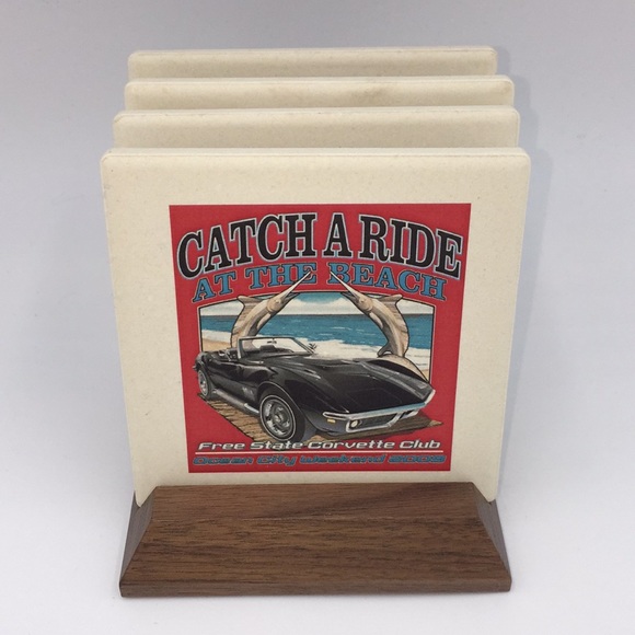 Free State Corvette Club Ocean City "Catch A Ride At The Beach" Coasters 2009 - Picture 1 of 10